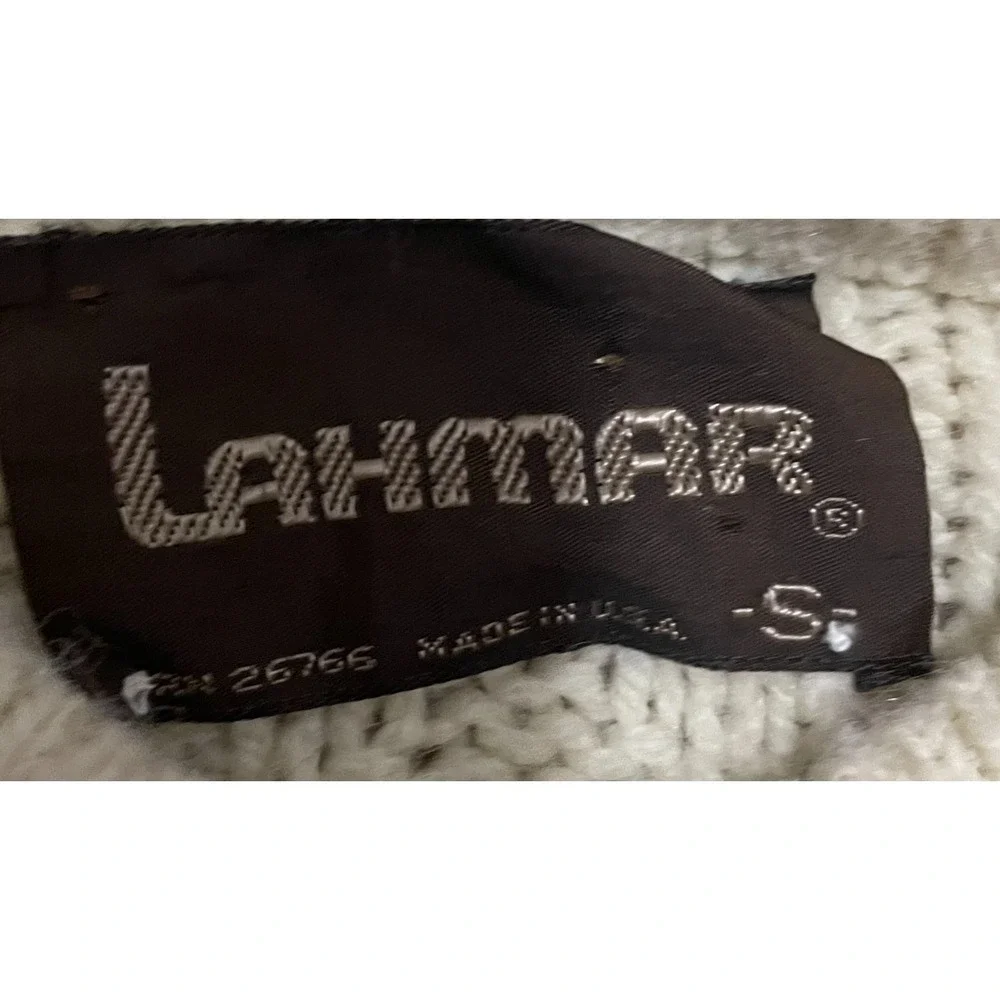 Lahmar Sweater Mens Small Fisherman Knit Cream Aran Cable Wool Blend